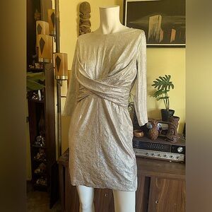 Space age ultra shimmer Silver glamour puss vixen viva vintage look mod dress